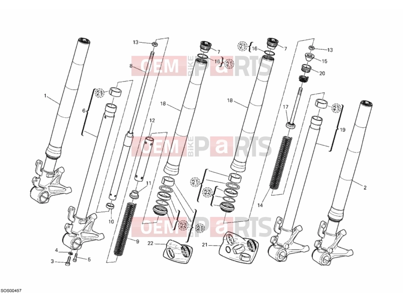 DUCATI 2011 Monster 696 ABS FRONT FORK » FRONT SUSPENSION