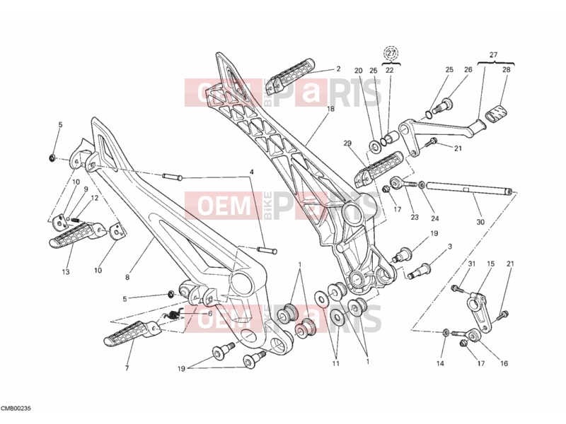 DUCATI 2011 Monster 696 ABS FOOTREST » FRAME