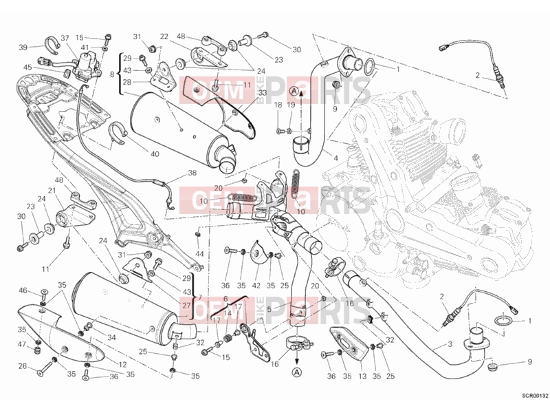DUCATI 2011 Monster 796 ABS EXHAUST SYSTEM » EXHAUST SYSTEM
