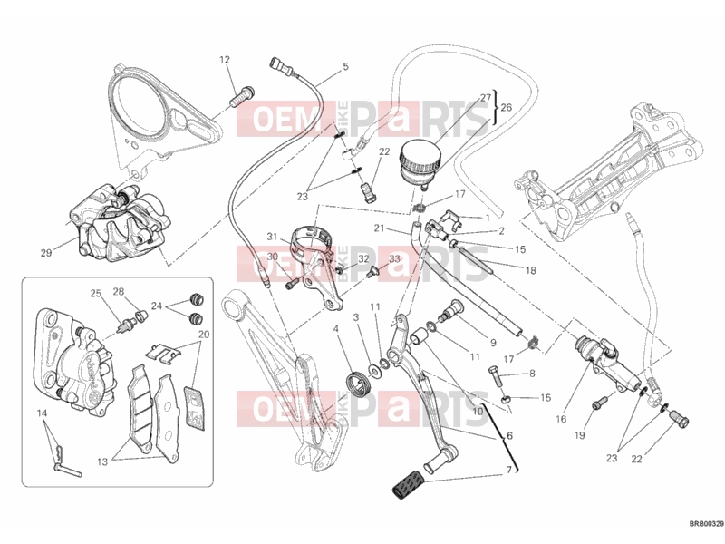 DUCATI 2011 Diavel REAR BRAKING SYSTEM » BRAKING SYSTEM