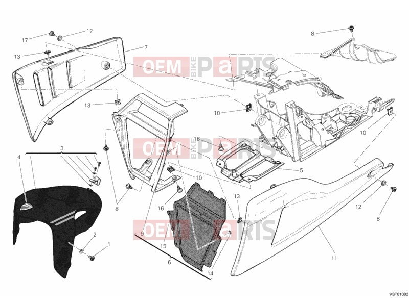 DUCATI 2011 Diavel Carbon FRONT MUDGUARD » PLASTICS