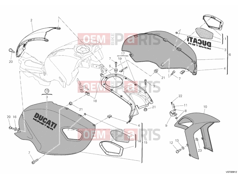 DUCATI 2010 Monster 1100 ABS FAIRING » PLASTICS