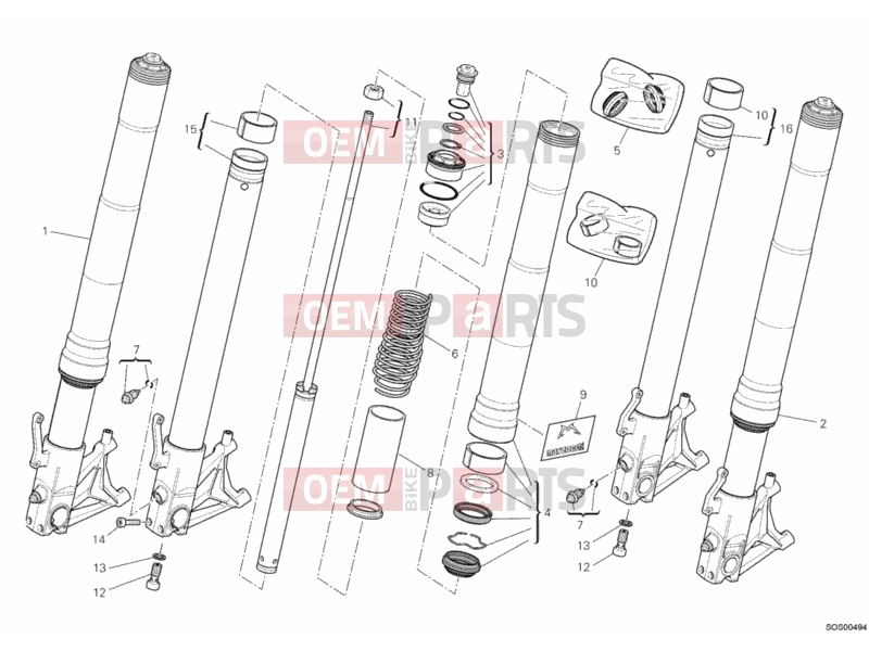 DUCATI 2010 Hypermotard 1100 EVO SP FRONT FORK » FRONT SUSPENSION