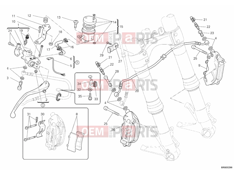 DUCATI 2010 Monster 1100 S ABS FRONT BRAKE SYSTEM » BRAKING SYSTEM