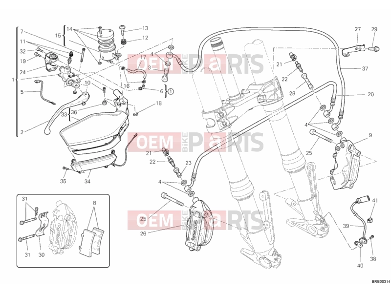 DUCATI 2010 Multistrada 1200 FRONT BRAKE SYSTEM » BRAKING SYSTEM
