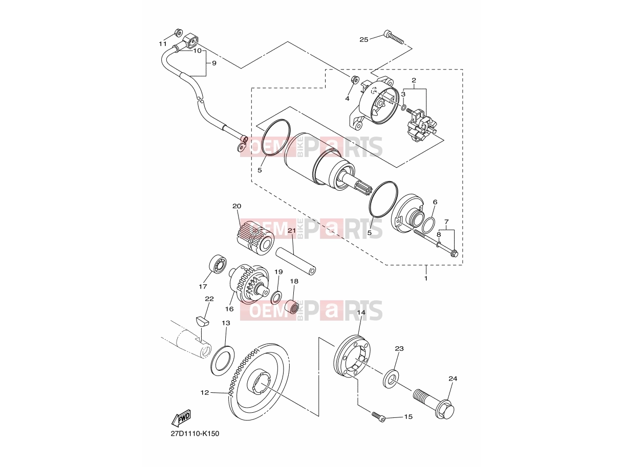 YAMAHA XVS 1300 A Midnight Star XVS1300A (1CS1) 2011 STARTER