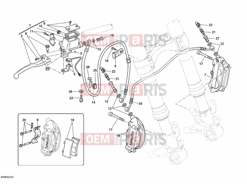 DUCATI 2010 Monster 696 FRONT BRAKE SYSTEM » BRAKING SYSTEM