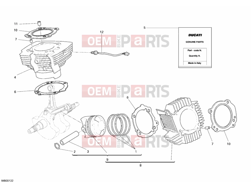 DUCATI 2010 Monster 696 CYLINDER - PISTON » ENGINE CASE