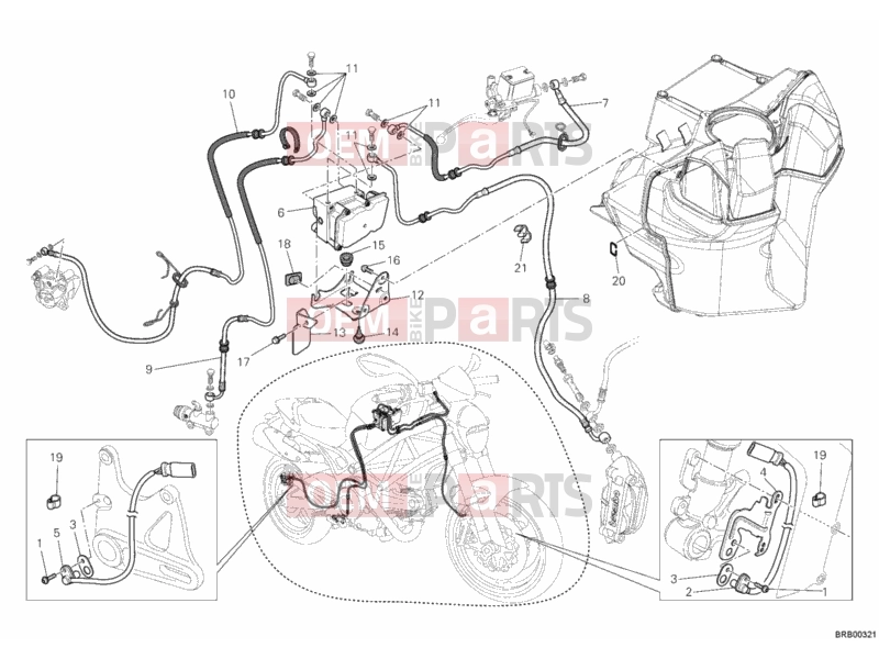 DUCATI 2010 Monster 696 ABS BRAKING SYSTEM ABS » BRAKING SYSTEM
