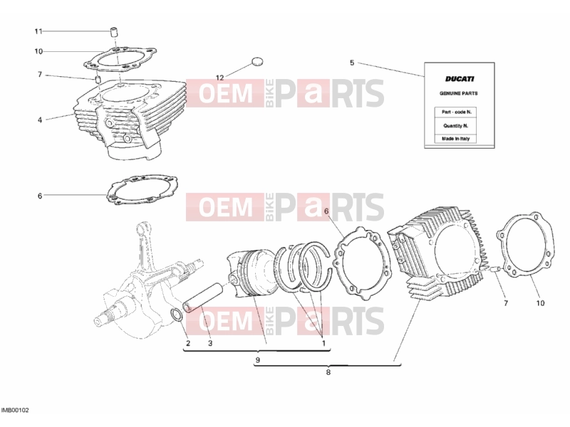 DUCATI 2009 Multistrada 1100 S CYLINDER - PISTON » ENGINE CASE
