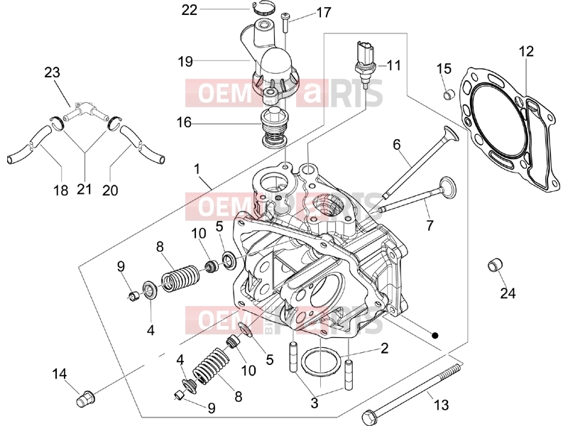 PIAGGIO Beverly 125 Engine » Head unit - Valve