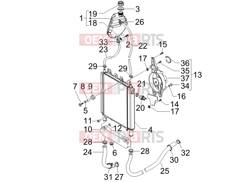 PIAGGIO Beverly 125 Frame - Plastic parts - Coachwork » Cooling system