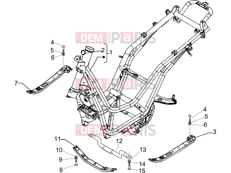 PIAGGIO Beverly 125 Frame - Plastic parts - Coachwork » Frame/bodywork