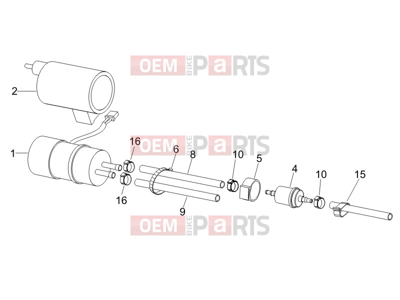 PIAGGIO Beverly 125 Frame - Plastic parts - Coachwork » Supply system