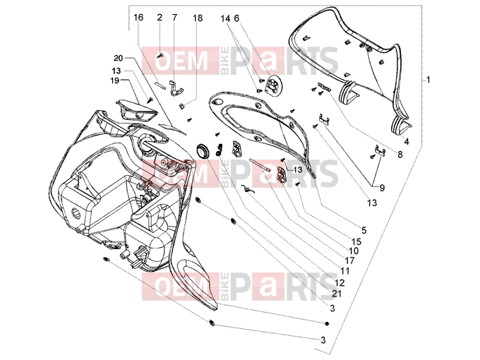 PIAGGIO Chassis » Front top case