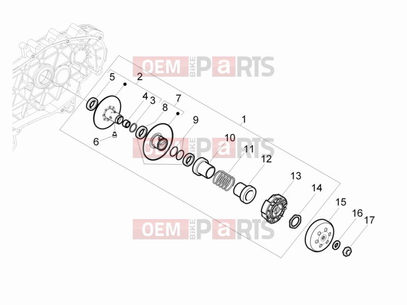 PIAGGIO Beverly 125 RST 4T 4V ie Engine » Driven pulley
