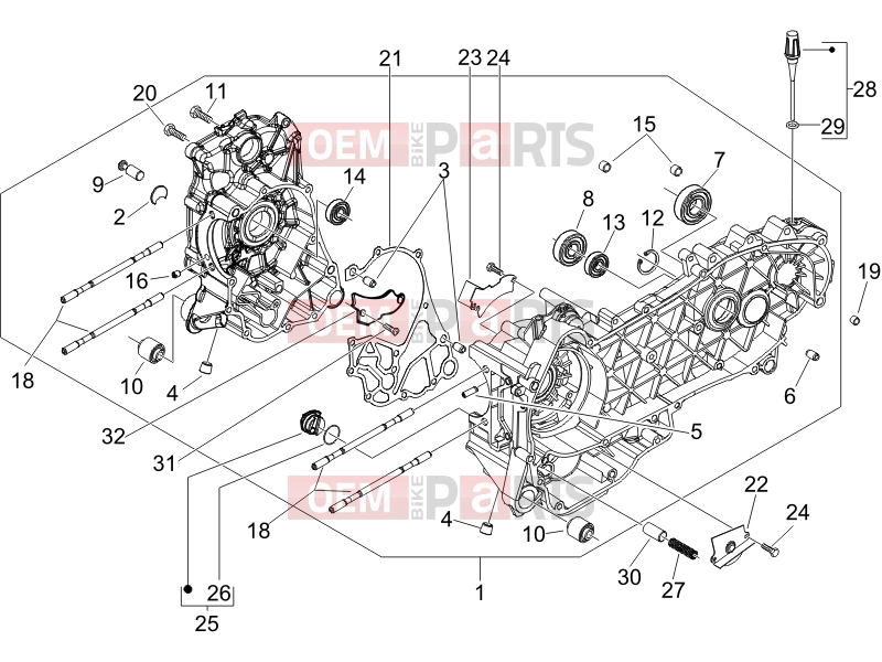 PIAGGIO Beverly 125 Sport Engine » Crankcase