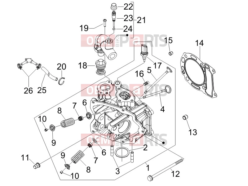 PIAGGIO Beverly 125 Tourer Engine » Head unit - Valve