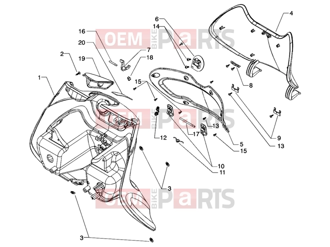 PIAGGIO Chassis » Front glove compartment