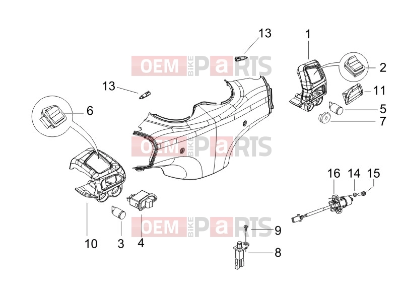 PIAGGIO Beverly 250 Electrical system » Selectors - Switches - Buttons