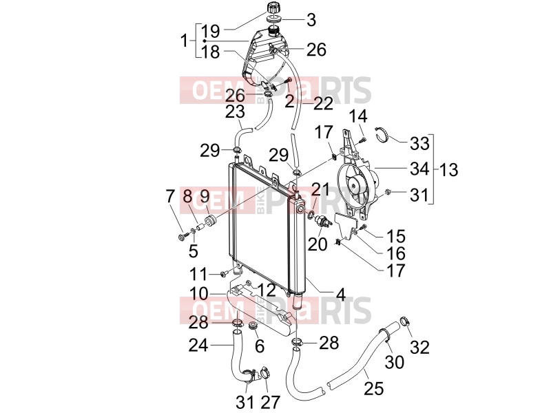 PIAGGIO Beverly 250 Frame - Plastic parts - Coachwork » Cooling system