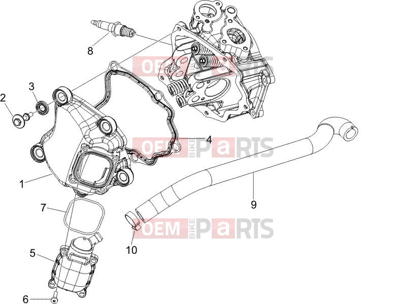 PIAGGIO Beverly 250 Engine » Cylinder head cover