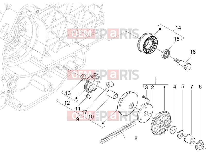 PIAGGIO Beverly 250 Engine » Driving pulley
