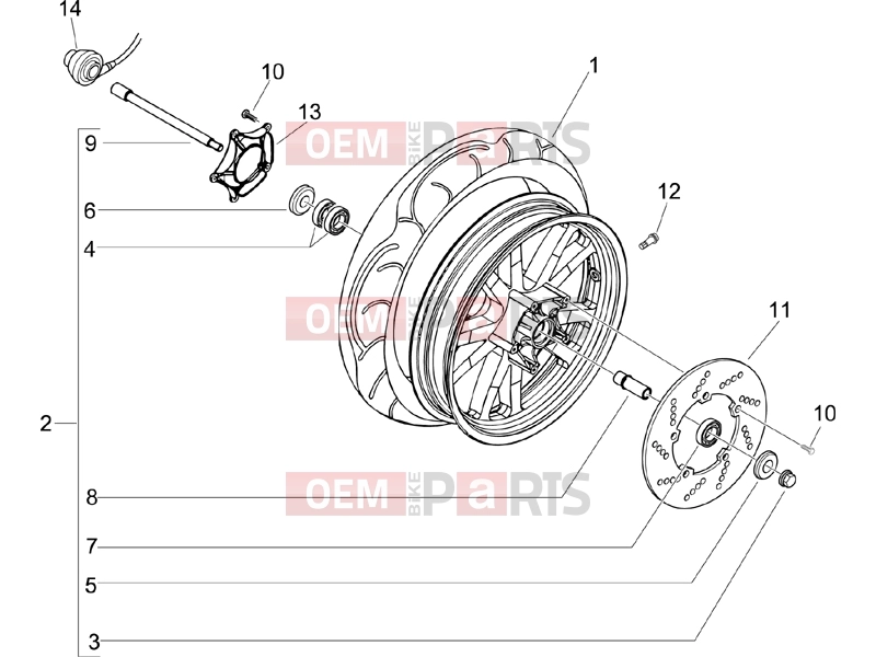 PIAGGIO Beverly 250 Suspensions - Wheels » Front wheel