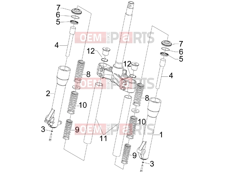 PIAGGIO Beverly 250 Suspensions - Wheels » Fork's components (Escorts)