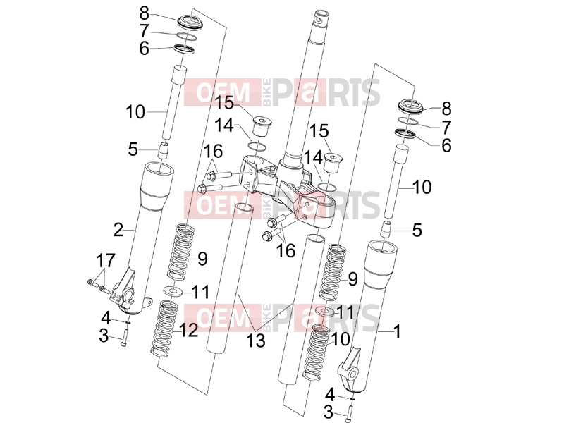 PIAGGIO Beverly 250 Suspensions - Wheels » Fork's components (Kayaba)