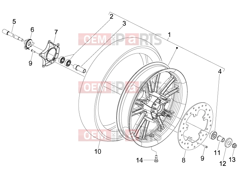 PIAGGIO Beverly 250 Suspensions - Wheels » Front wheel