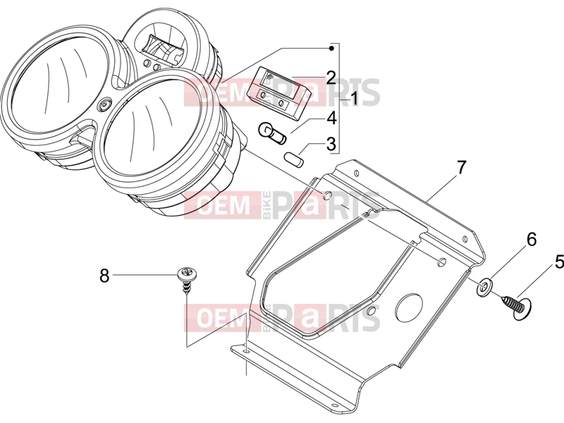 PIAGGIO Beverly 250 Handlebars/Steering » Meter combination - Cruscotto
