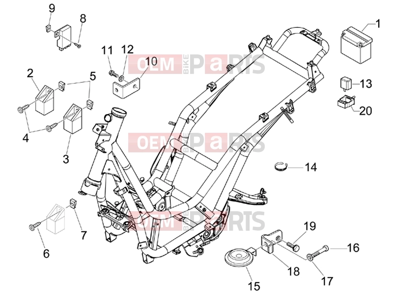 PIAGGIO Beverly 250 Electrical system » Remote control switches - Battery - Horn