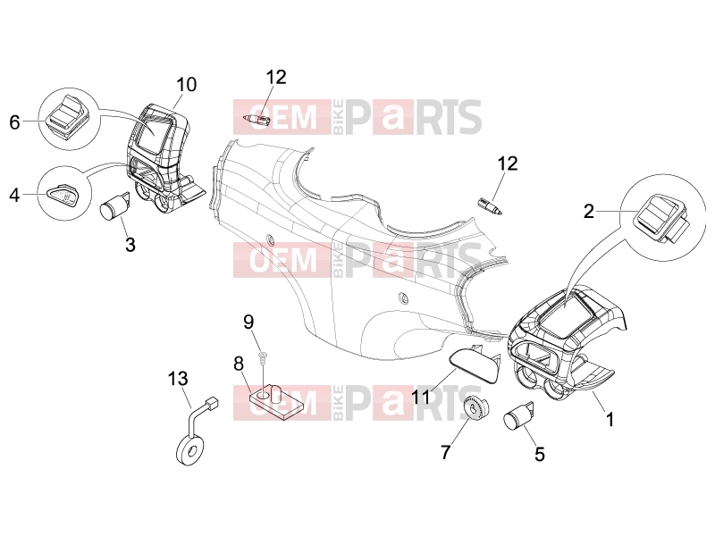 PIAGGIO Beverly 250 Electrical system » Selectors - Switches - Buttons