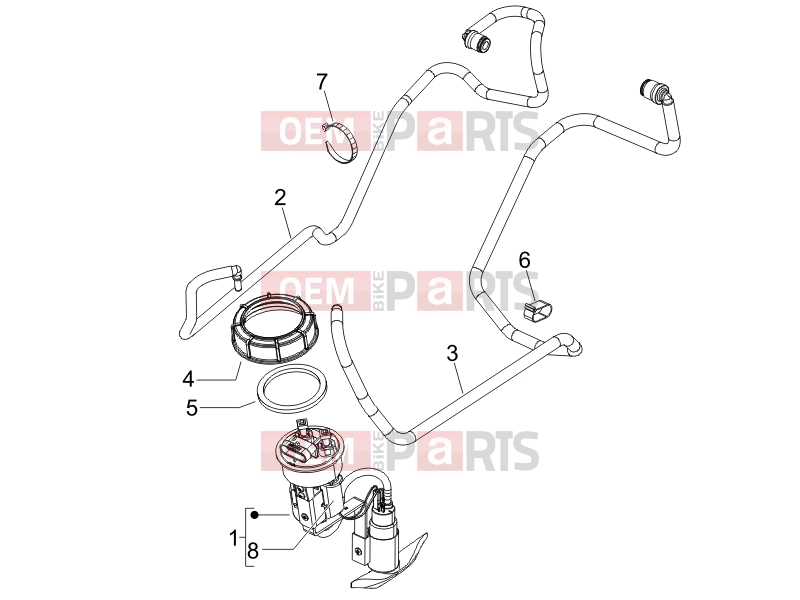 PIAGGIO Beverly 250 Frame - Plastic parts - Coachwork » Supply system