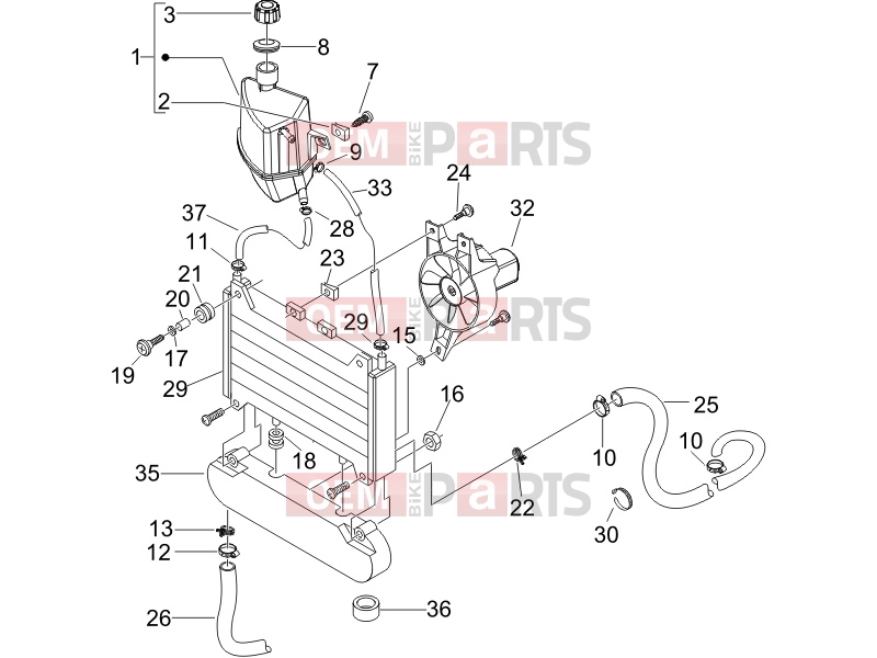 PIAGGIO Beverly 250 ie Frame - Plastic parts - Coachwork » Cooling system