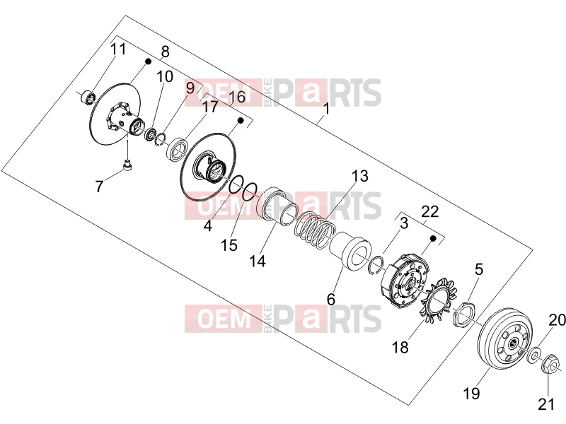 PIAGGIO BEVERLY 250 ie SPORT Engine » Driven pulley
