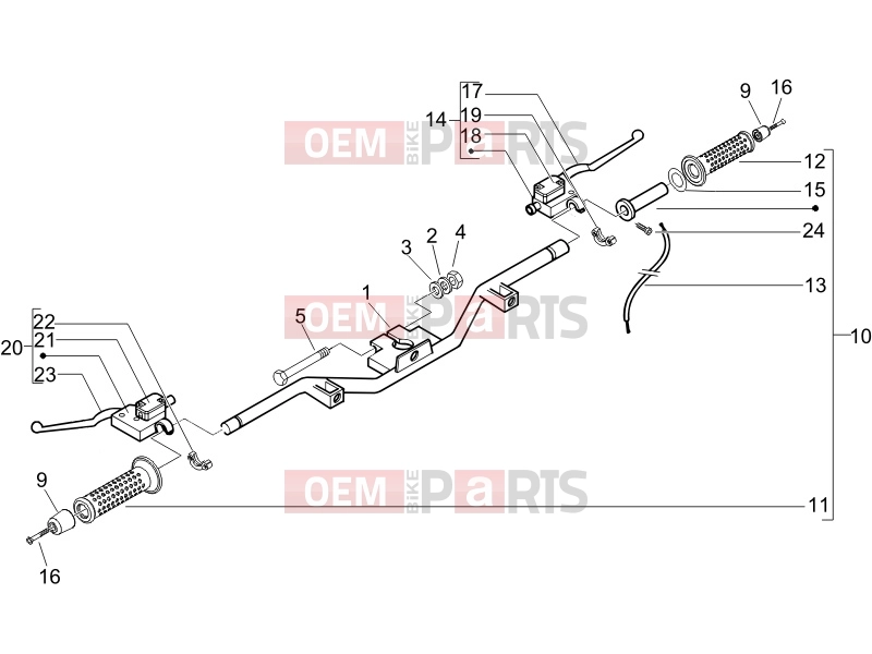 PIAGGIO BEVERLY 250 ie SPORT Handlebars/Steering » Handlebars - Master cil.