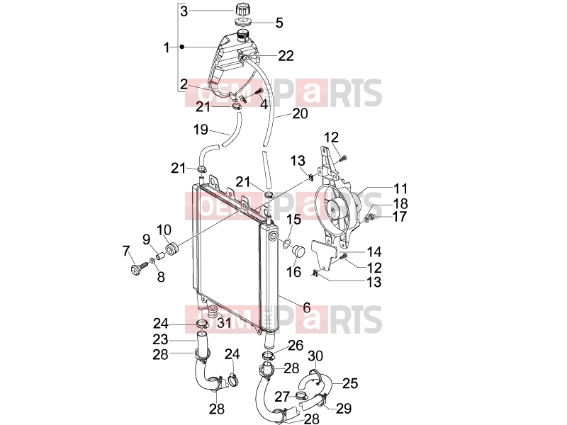 PIAGGIO Beverly 250 Tourer Frame - Plastic parts - Coachwork » Cooling system