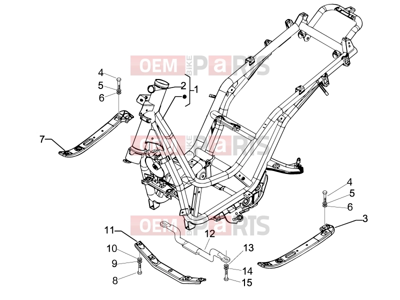 PIAGGIO Beverly 250 Tourer Frame - Plastic parts - Coachwork » Frame/bodywork
