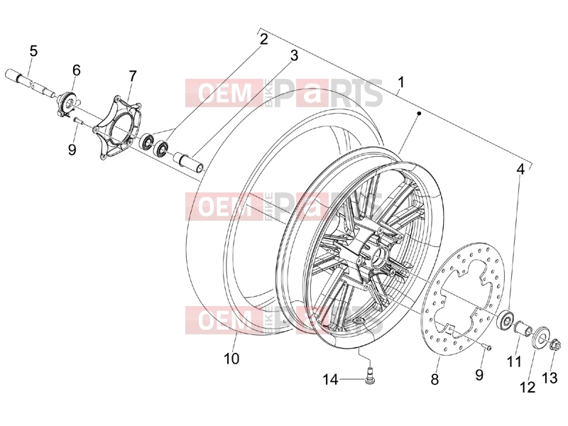 PIAGGIO Beverly 250 Tourer Suspensions - Wheels » Front wheel