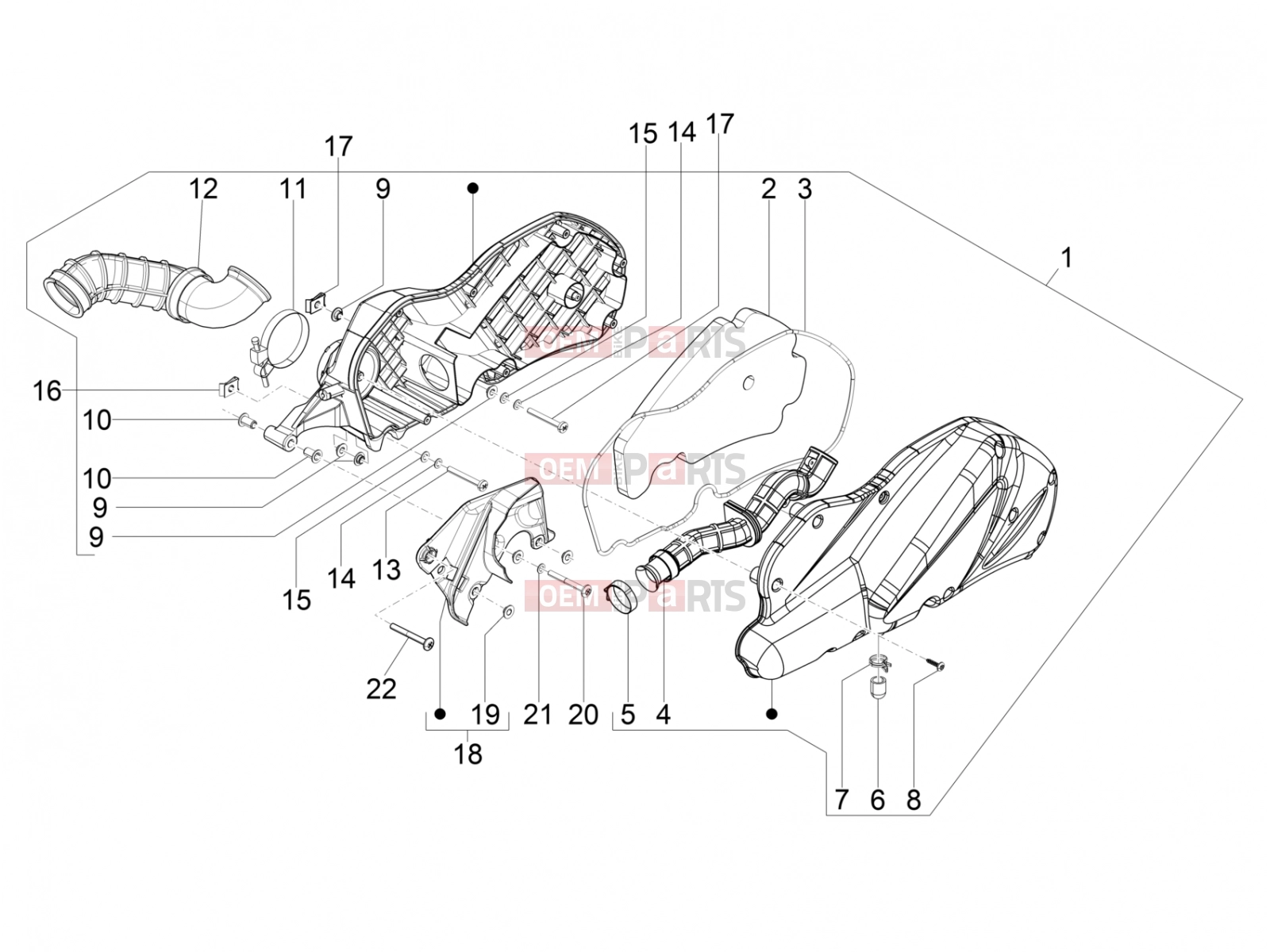 PIAGGIO Beverly 300 ie ABS Engine » Air filter