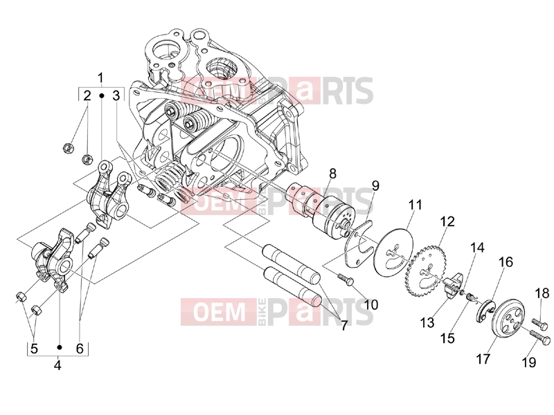 PIAGGIO Beverly 300 ie Tourer Engine » Rocking levers support unit