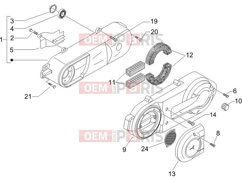 PIAGGIO Beverly 400 ie Engine » Crankcase cover - Crankcase cooling