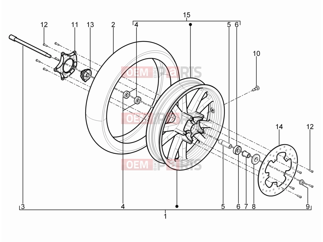 PIAGGIO Beverly 400 ie Suspensions - Wheels » Front wheel