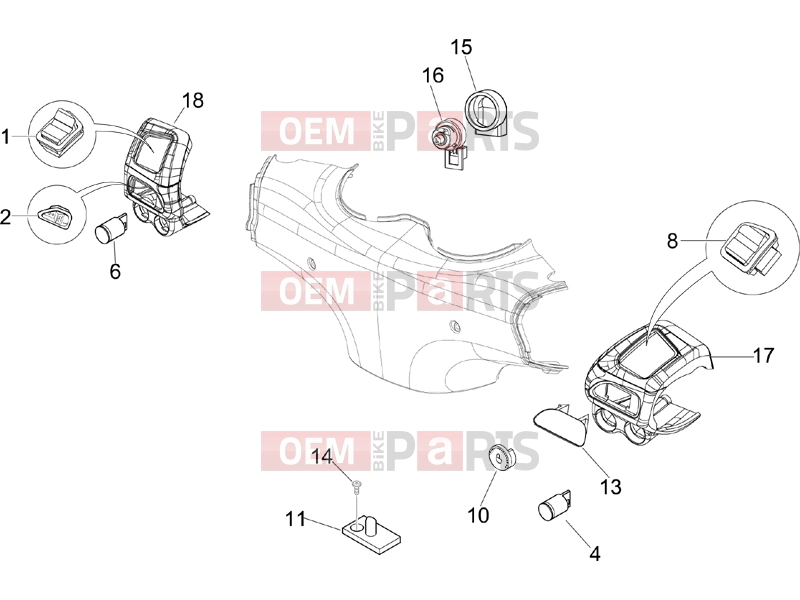 PIAGGIO Beverly 400 ie Electrical system » Selectors - Switches - Buttons