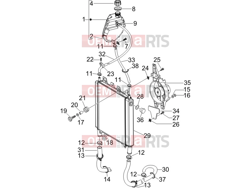 PIAGGIO Beverly 500 Frame - Plastic parts - Coachwork » Cooling system