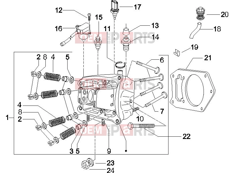 PIAGGIO Beverly 500 Engine » Head unit - Valve