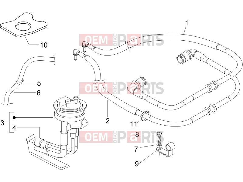 PIAGGIO Beverly 500 Cruiser Frame - Plastic parts - Coachwork » Supply system