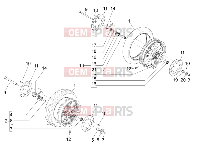 PIAGGIO Beverly 500 Cruiser Suspensions - Wheels » Front wheel
